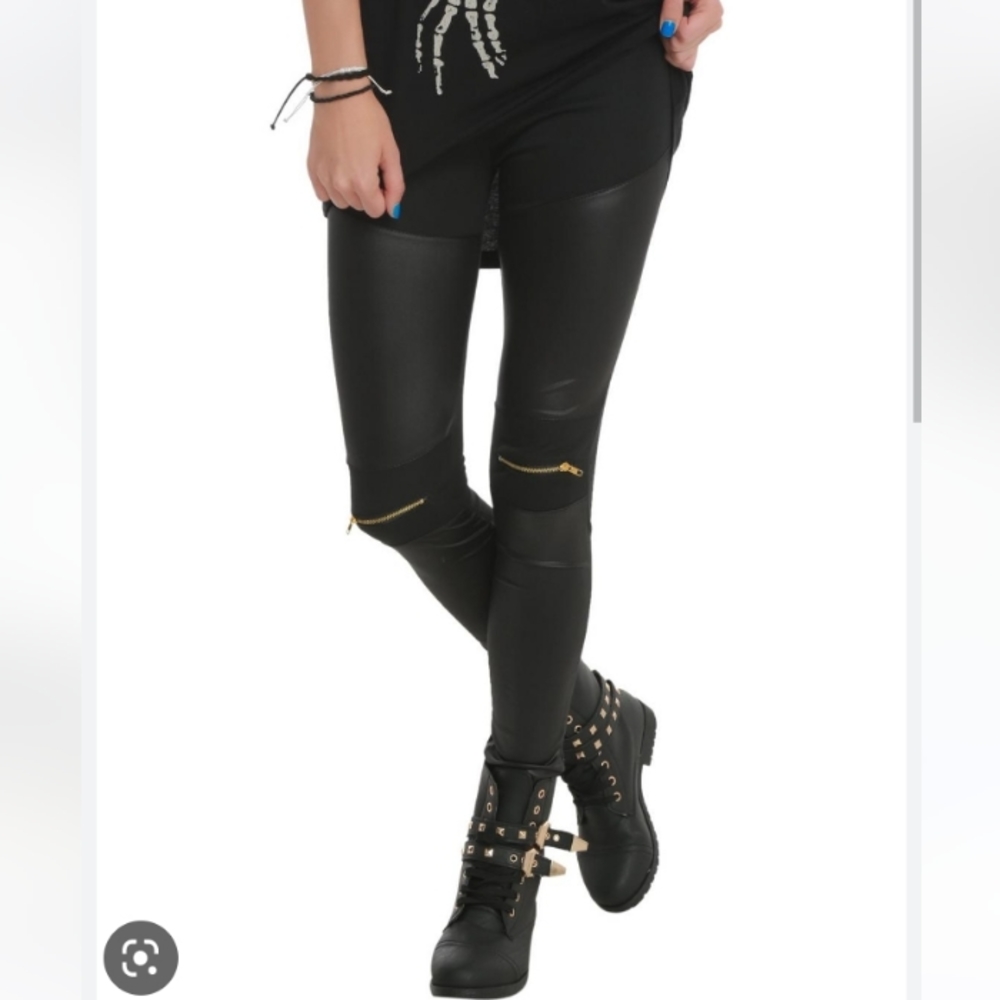 Modcloth Zipper Knee Patchwork Leggings - image 2
